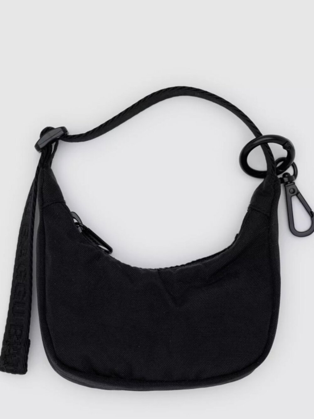 nwt baggu black crescent bag charm keychain